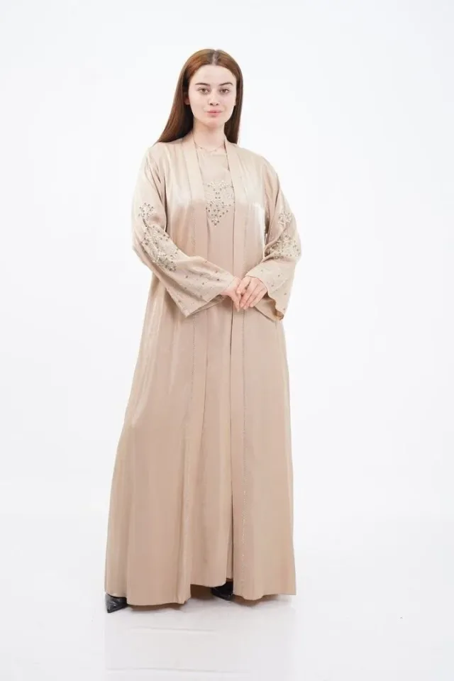 Organza Abaya Set with Stone Embellishments