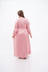 Dantel Aplikeli Dökümlü Abaya Takım