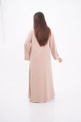 Volanlı Varak Baskı Dökümlü Abaya Takım