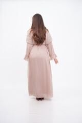 Düşük Omuz Aplikeli Abaya Takım