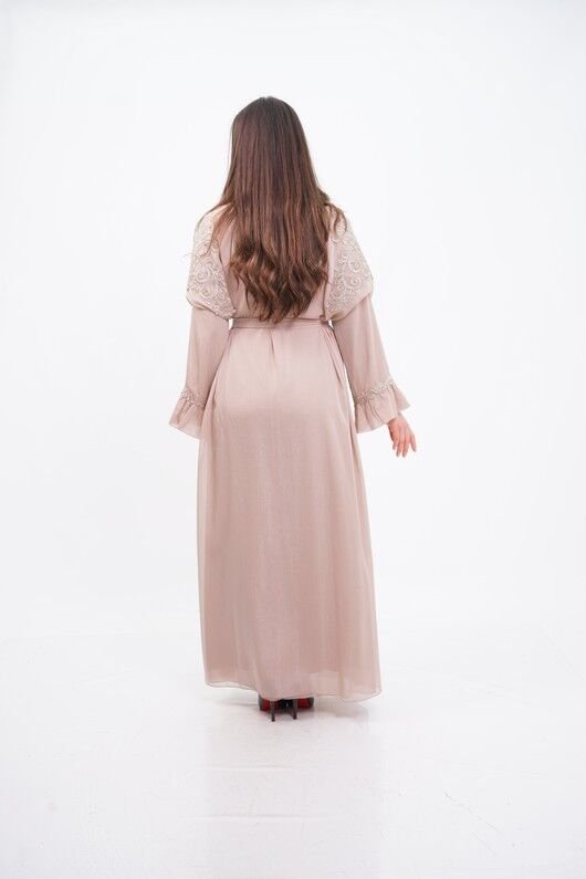 Floral Lace Detail Abaya Set 