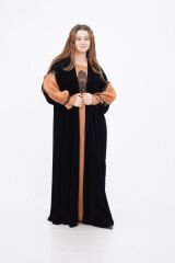 Dantel Detay Abaya Takım