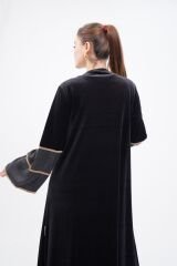 Şerit Taşlı Abaya Takım