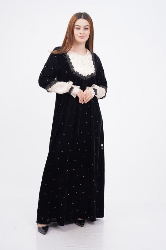 Draped Lace Detail Dress