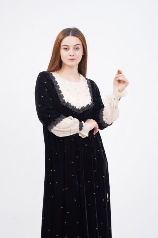 Draped Lace Detail Dress