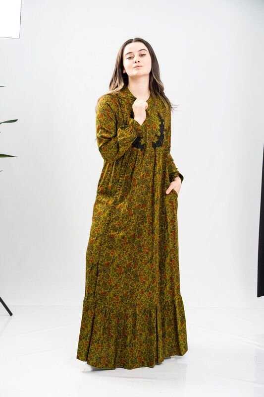 Aplikeli Hakim Yaka Empirme Elbise Haki - 40-48