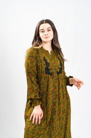 Aplikeli Hakim Yaka Empirme Elbise Haki - 40-48