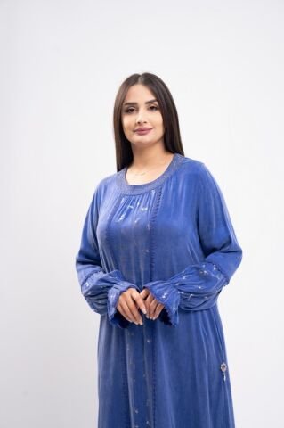 Dantel Detay Tensel Elbise Saks - 40-48