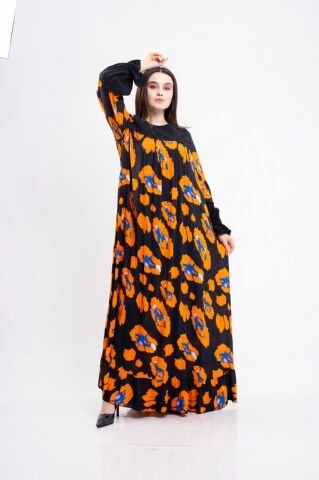 Dantel Aplikeli Elbise Camel - 40-48