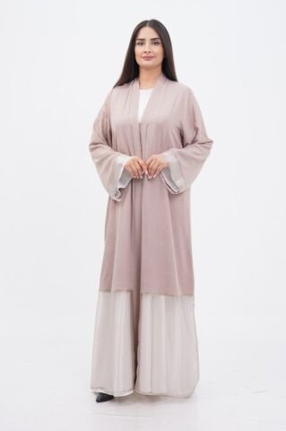 Varak Baskı Abaya Takım Pudra - 40-48
