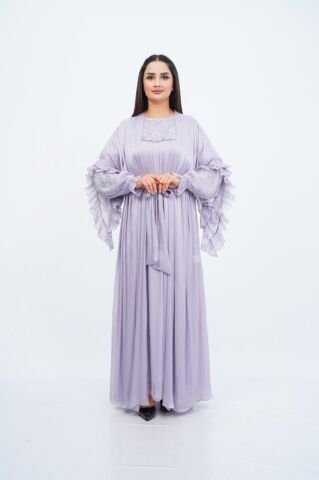 Fırfır Detaylı Abaya Takım Mint - 40-48