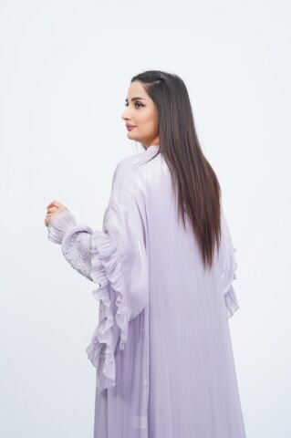 Fırfır Detaylı Abaya Takım Mint - 40-48