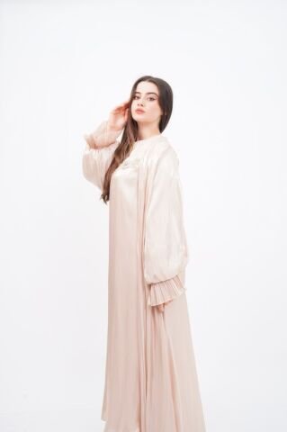 Drapeli Abaya Takım Bej - 40-48