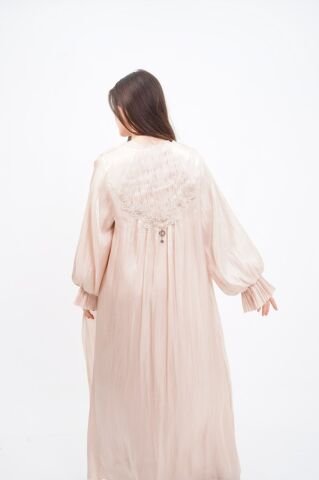 Drapeli Abaya Takım Bej - 40-48