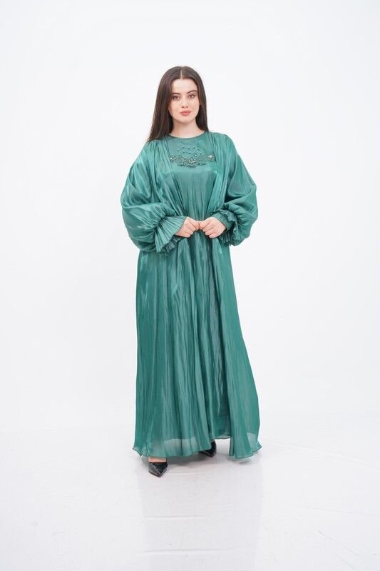 Drapeli Abaya Takım Zümrüt - 40-48