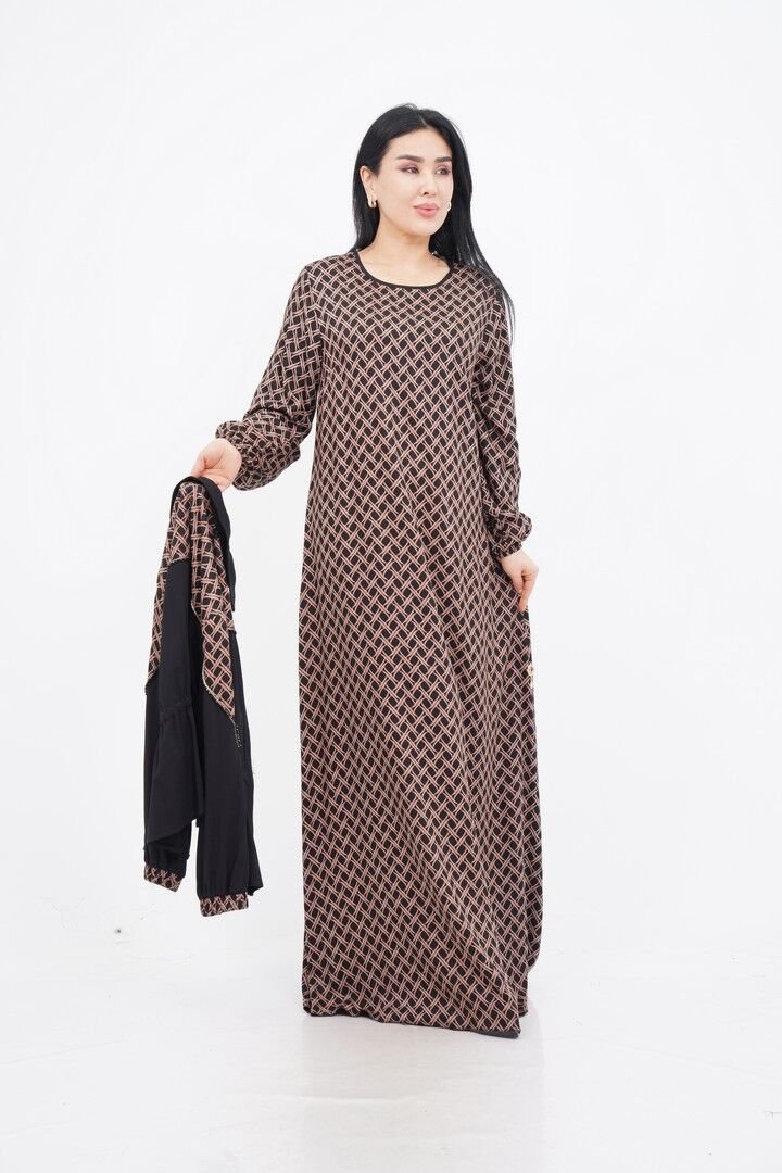 Bel Lastik Detay Ceket Elbise Takım Siyah Camel - 40-48