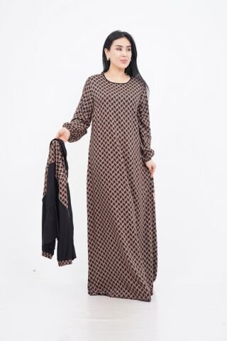 Bel Lastik Detay Ceket Elbise Takım Siyah Camel - 40-48