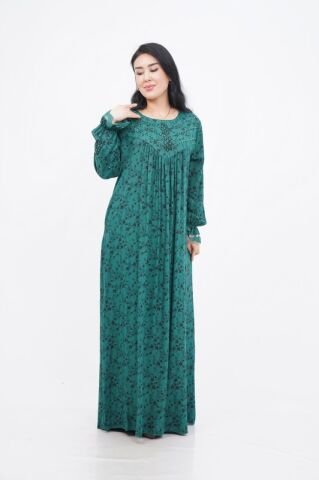 Boncuk Nakış Detaylı Elbise Mint - 40-48