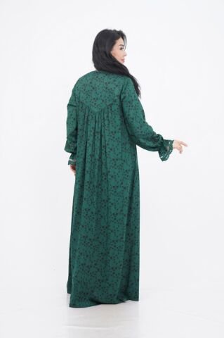 Boncuk Nakış Detaylı Elbise Zümrüt - 40-48