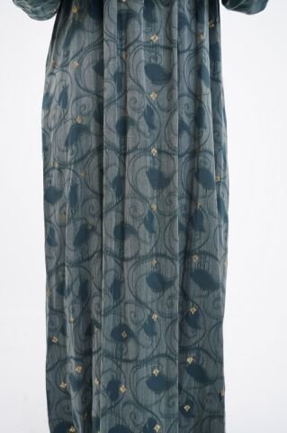 Dantel Fırfır Detaylı Varaklı Tensel Elbise Haki - 40-48