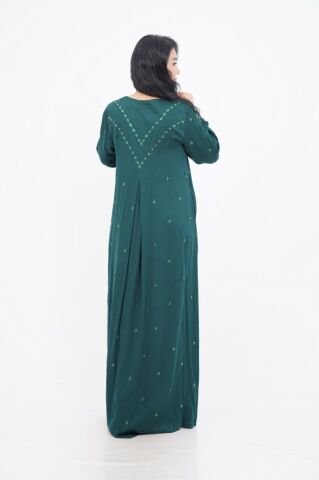 Taş Detay Elbise Zümrüt - 40-48