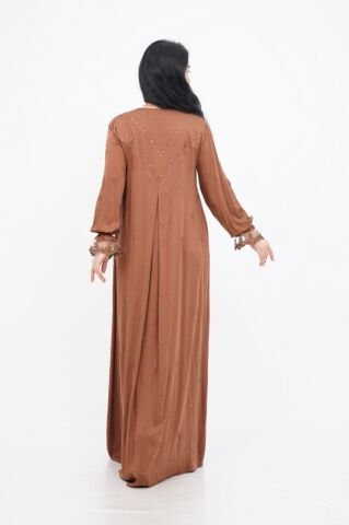 Taş Detay Elbise Camel - 40-48