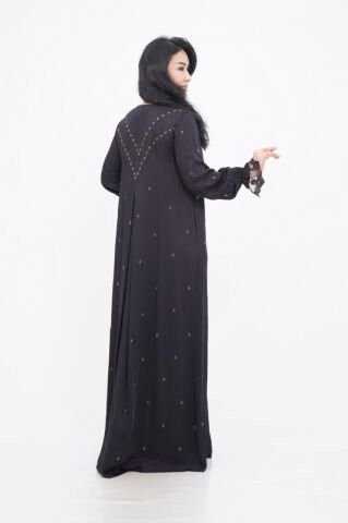 Taş Detay Elbise Siyah - 40-48