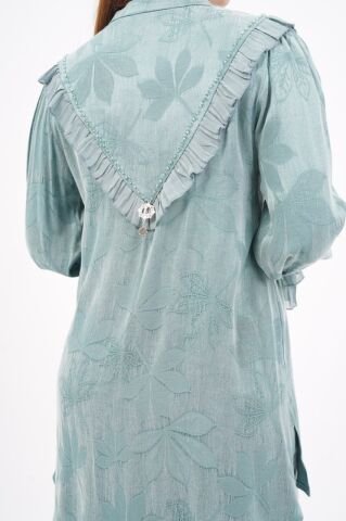 Jakar Tensel Fırfır Tesettür Takım Mint - 38-44