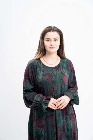 Belmando Kumaş Elbise Zümrüt - 46-54