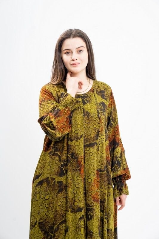 Belmando Kumaş Elbise Haki - 46-54