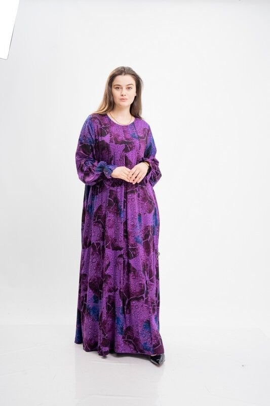 Belmando Kumaş Elbise Mor - 46-54