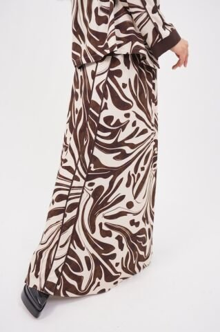 Hakim Yaka Desenli Bomber Etek Takım 40-48 - Kahve