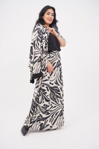 Hakim Yaka Desenli Bomber Etek Takım 40-48 - Siyah