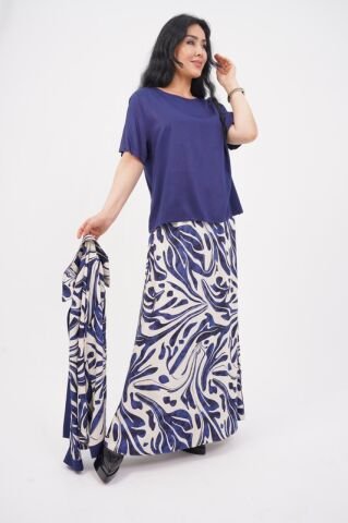 Hakim Yaka Desenli Bomber Etek Takım 40-48 - İndigo