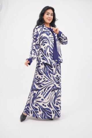 Hakim Yaka Desenli Bomber Etek Takım 40-48 - İndigo