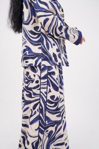 Hakim Yaka Desenli Bomber Etek Takım 40-48 - İndigo